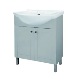 Project Source Grey 30-in Elevated Vanity With Sink - 2 Doors