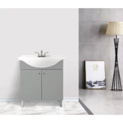 Project Source Grey 30-in Elevated Vanity With Sink - 2 Doors -Project Source Shop 1042431 60754620