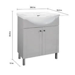 Project Source Grey 30-in Elevated Vanity With Sink - 2 Doors -Project Source Shop 1042431 60754717