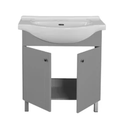 Project Source Grey 30-in Elevated Vanity With Sink - 2 Doors -Project Source Shop 1042431 60754719