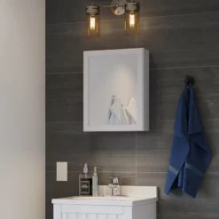 Project Source Style Selections 15.25-in X 19.25-in Rectangle Surface Medicine Cabinet With Mirror -Project Source Shop 113320 08798145