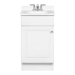 Project Source 19-in X 17-in White Integral 1 Bathroom Vanity With Cultured Marble Top