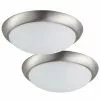 Project Source Harbor Breeze 2-Pack 13-in LED Flushmount- Nickel