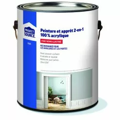 Project Source Plus Interior Paint And Primer Semi-Gloss Medium Base, 3.78L -Project Source Shop 4897339 44871436