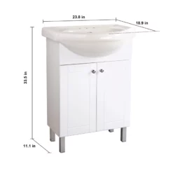 Project Source Vanity - Euro White 24-in -Project Source Shop 877808 60754420