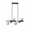 Project Source Pendant Light 8 Lights Glass Matte Black 32-in X 14.5-in