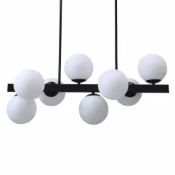 Project Source Pendant Light 8 Lights Glass Matte Black 32-in X 14.5-in -Project Source Shop 887692 44227180