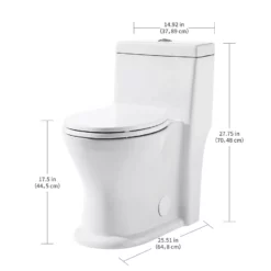 Project Source Dual Flush 1-Piece White Toilet 4 L/6 L 12 Project Source Dual Flush 1-Piece White Toilet 4 L/6 L -Project Source Shop 900744 15865413