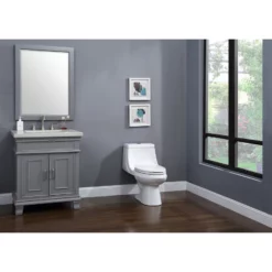 Project Source 1-Piece Vitrous China Elongated Toilet - 3.8 L/6 L