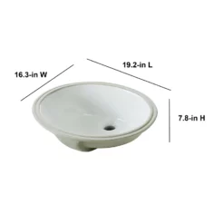 Project Source Under Mounted Sink - Oval - 19.2" X 16.3" X 7.8" - White 7 Project Source Under Mounted Sink - Oval - 19.2" X 16.3" X 7.8" - White -Project Source Shop 900991 49896368