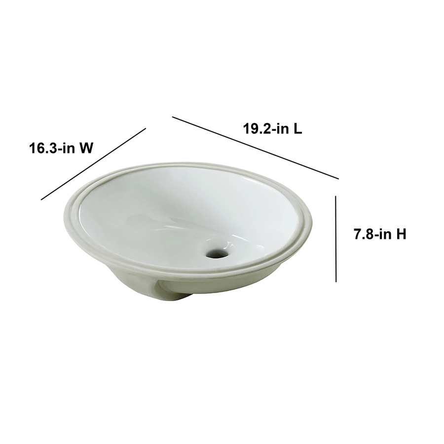 Project Source Under Mounted Sink - Oval - 19.2" X 16.3" X 7.8" - White 4 Project Source Under Mounted Sink - Oval - 19.2" X 16.3" X 7.8" - White - Image 4