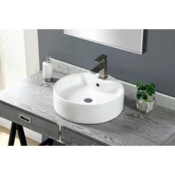 Project Source Sink Vessel - Oval - 18.11-in X 18.11-in X 7.6-in - White -Project Source Shop 900994 49896382