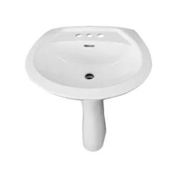 Project Source Pedestal Sink - Porcelain - 31.5-in - White -Project Source Shop 901003 15359782