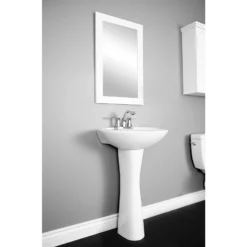 Project Source Pedestal Sink - Porcelain - 31.5-in - White