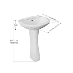 Project Source Pedestal Sink - Porcelain - 31.5-in - White -Project Source Shop 901003 49793840