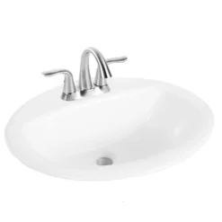 Project Source Oval Drop-in Lavatory - Vitreous China -Project Source Shop 901004 15359258