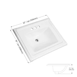 Project Source Castille Square Drop-in Sink - Vitreous China -Project Source Shop 901005 49793773