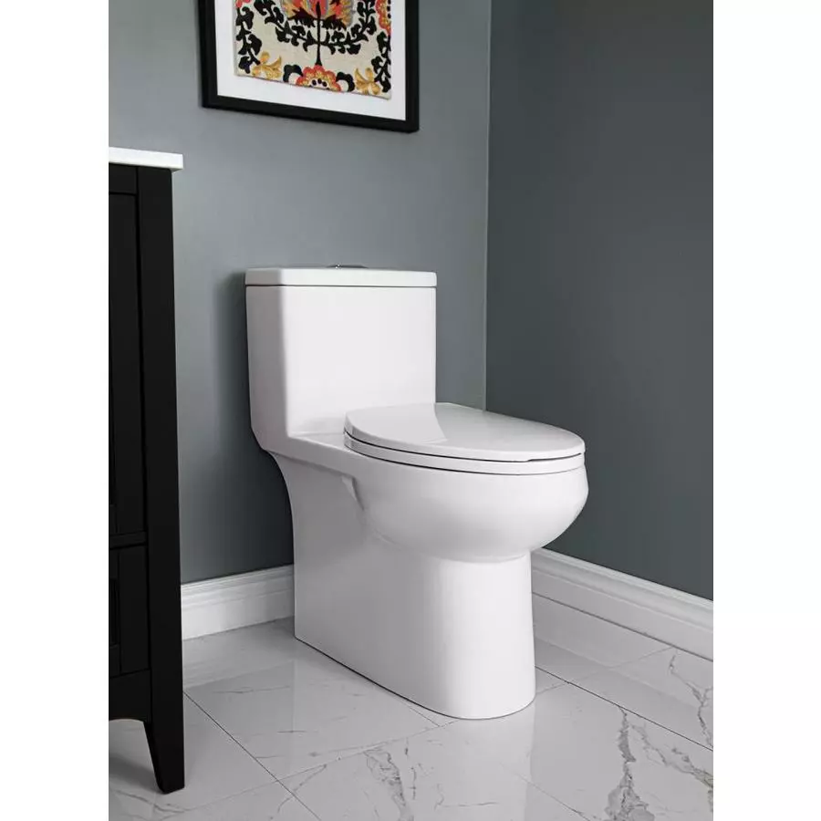 Project Source Lynton 1-Piece Toilet - Elongated - 3-L /4.8-L - White 5 Project Source Lynton 1-Piece Toilet - Elongated - 3-L /4.8-L - White - Image 5
