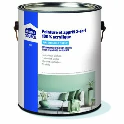Project Source Plus Interior Paint And Primer Eggshell White, 3.78L -Project Source Shop 939516 44871004